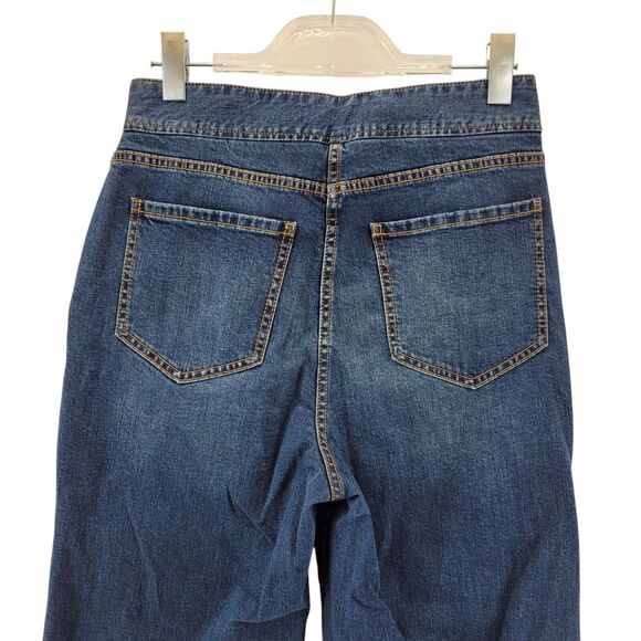 Kate Spade Jeans Womens 29 Wide Leg Cropped High Rise Spade Zipper Pulls Boho - Picture 6 of 11